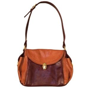 Marino Orlandi Brown and Tan Leather Shoulder Bag